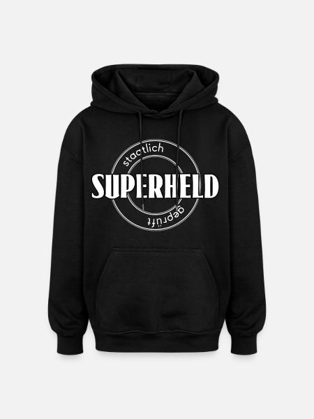 Superheld - Oversized Unisex Hoodie - Schwarz