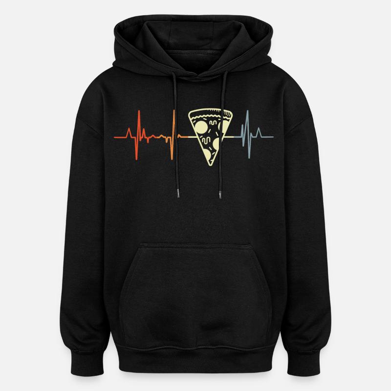 J’adore la pizza - Sweat à capuche oversize unisexe - noir