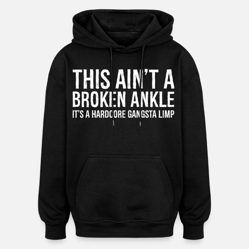 Drôle de blessure à la cheville cassée - Sweat à capuche oversize unisexe - noir