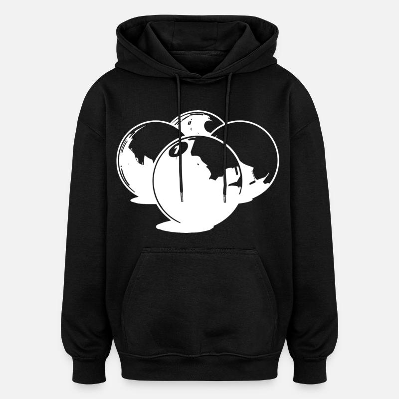 Dessin de boules de billard - Sweat à capuche oversize unisexe - noir