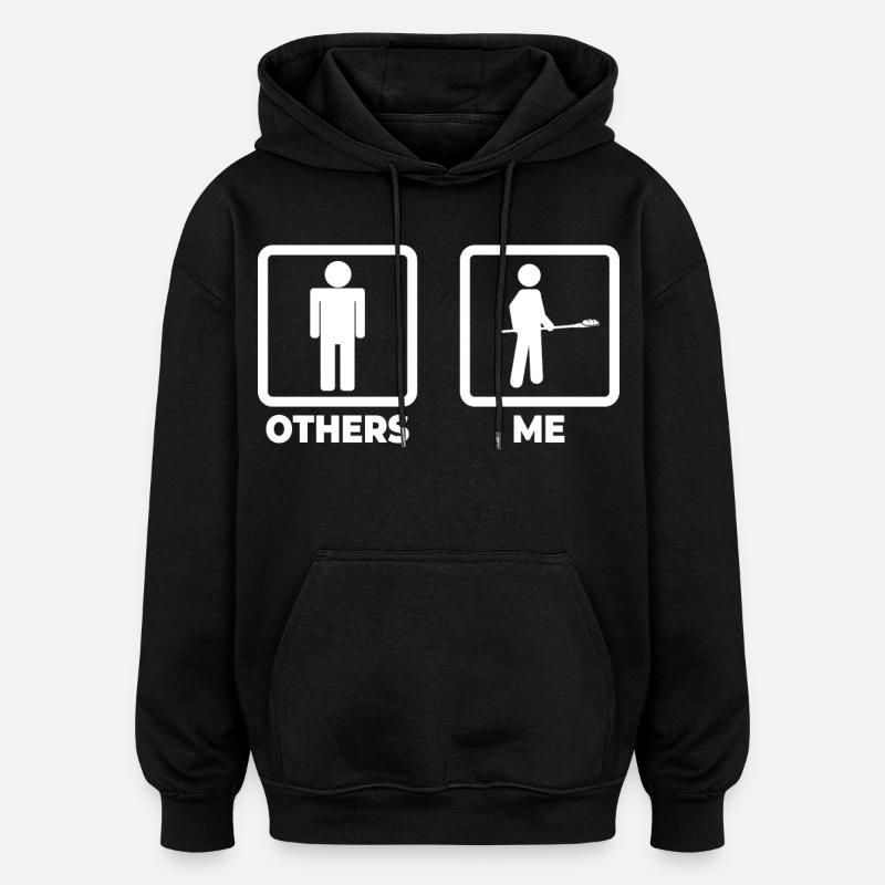 Bäcker Strichmännchen - Oversized Unisex Hoodie - Schwarz