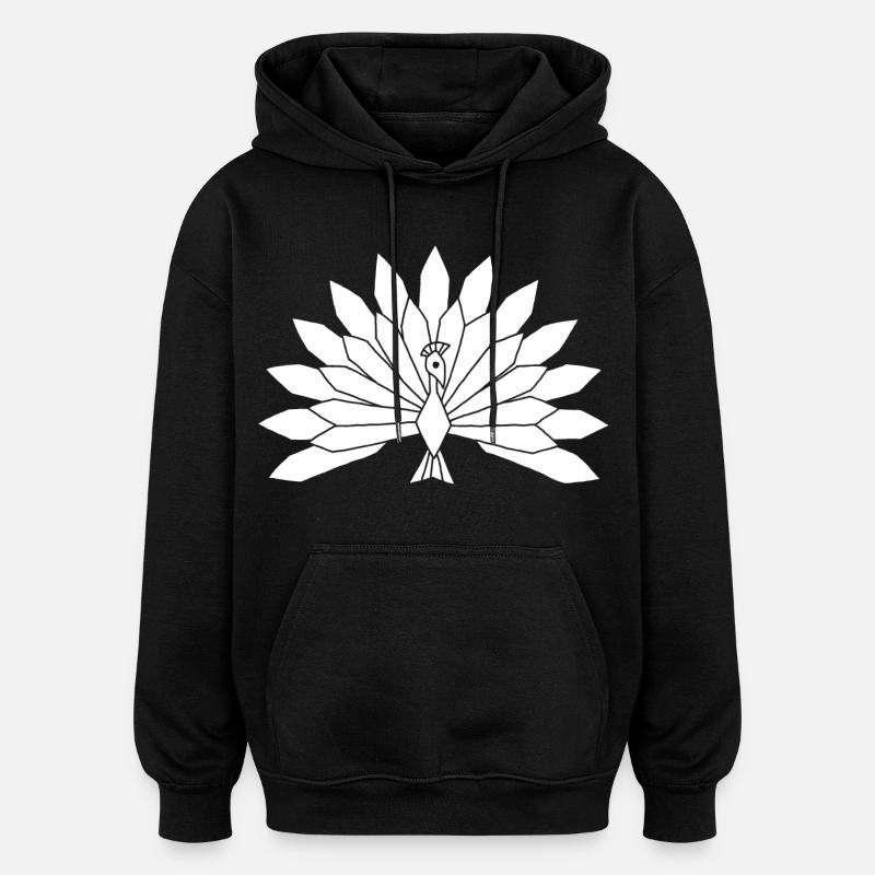 Der weiße Pfau - Oversized Unisex Hoodie - Schwarz