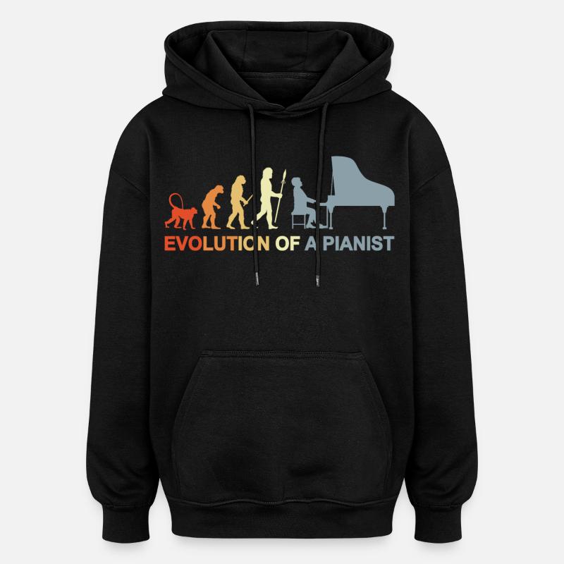 Piano Evolution - Oversized Unisex Hoodie - Schwarz