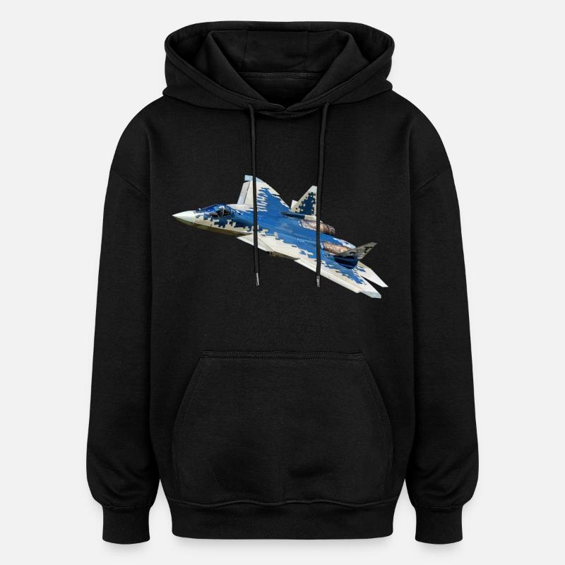 Le Su-57 - Sweat à capuche oversize unisexe - noir