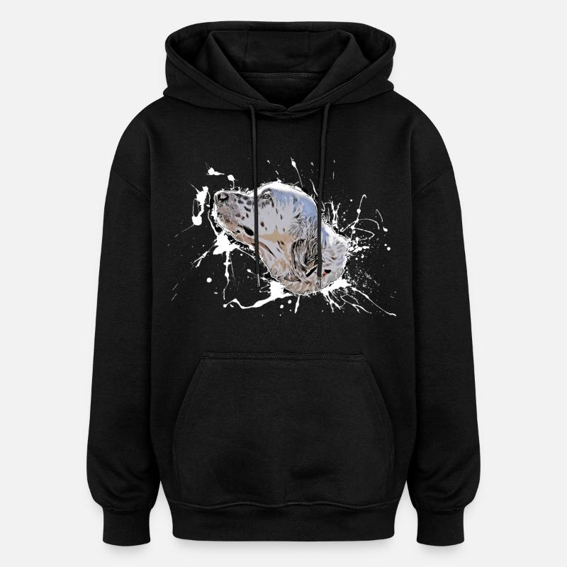 Chien - Sweat à capuche oversize unisexe - noir