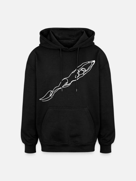 Swimmer Woman Drawing - Oversized Unisex Hoodie - black