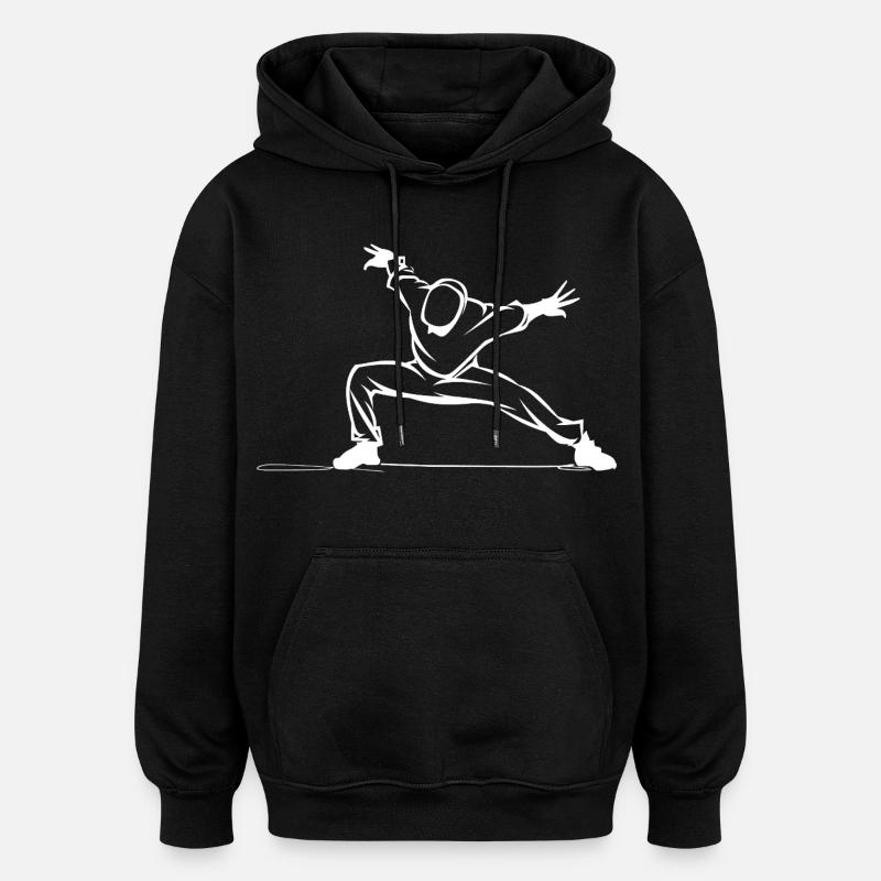 Breakdancer Drawing - Oversized Unisex Hoodie - black