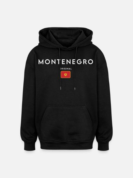 Flag of Montenegro, Montenegrin pride - Oversized Unisex Hoodie - black