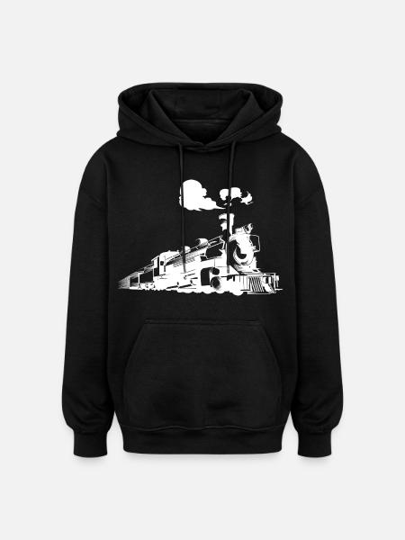 Steam locomotive - Oversized Unisex Hoodie - black