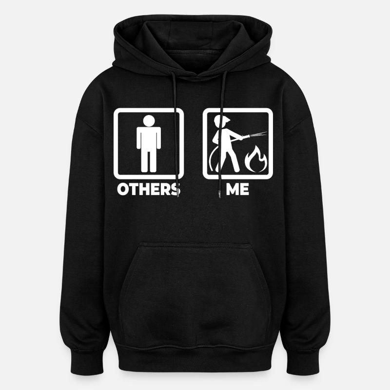 Feuerwehr Strichmännchen - Oversized Unisex Hoodie - Schwarz