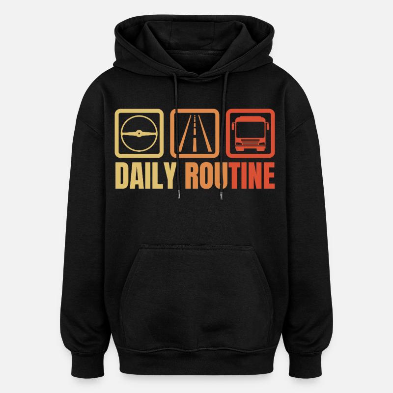 Bus driver daily routine - Oversized Unisex Hoodie - black