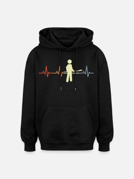 Baker stick figures heart palpitations - Oversized Unisex Hoodie - black