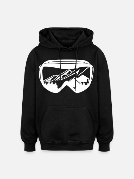 Snowboarding Goggles - Oversized Unisex Hoodie - black