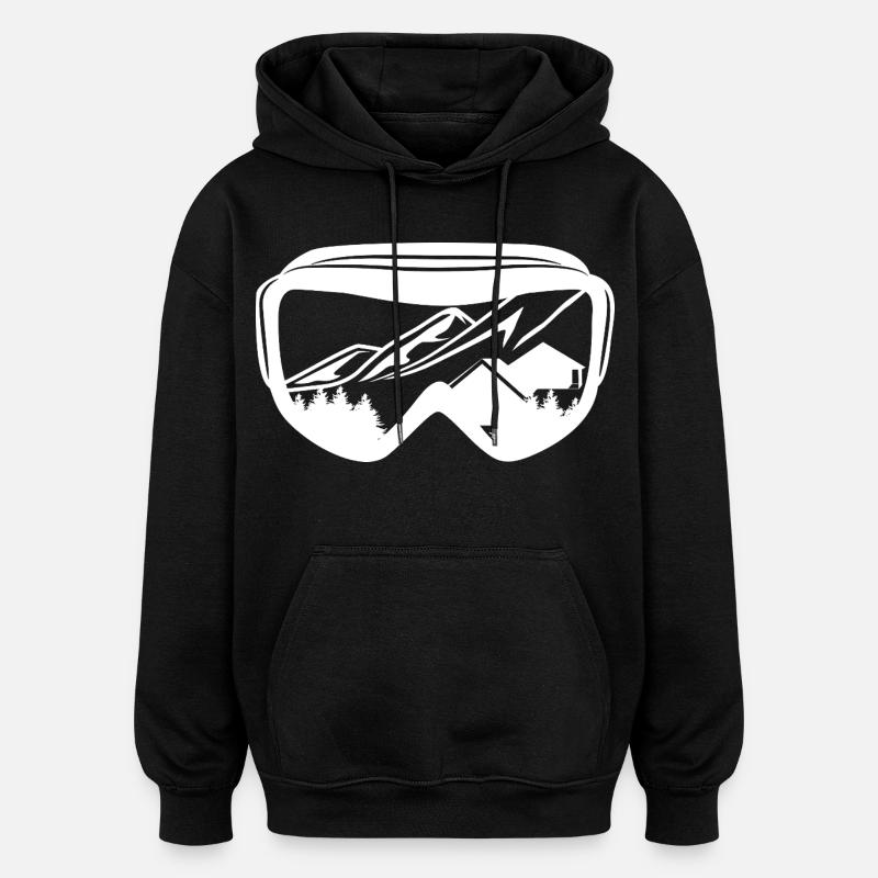 Snowboarding Brille - Oversized Unisex Hoodie - Schwarz