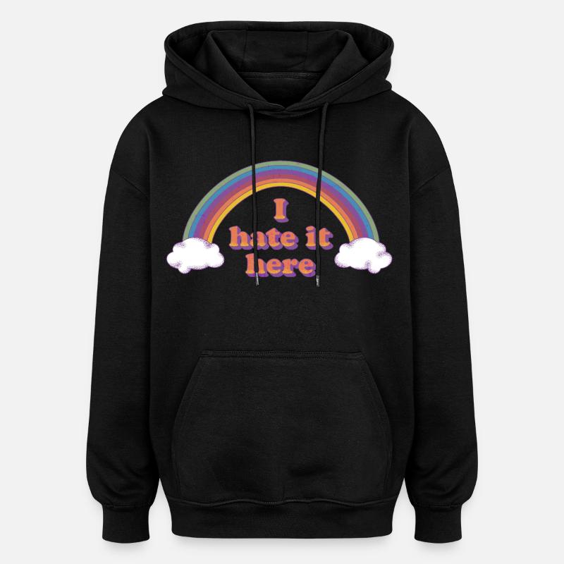 Malédiction ironique de l’arc-en-ciel - Sweat à capuche oversize unisexe - noir