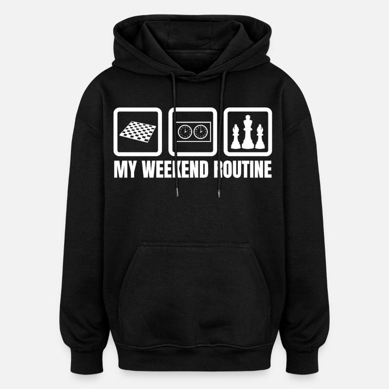 Week-end des joueurs d’échecs - Sweat à capuche oversize unisexe - noir