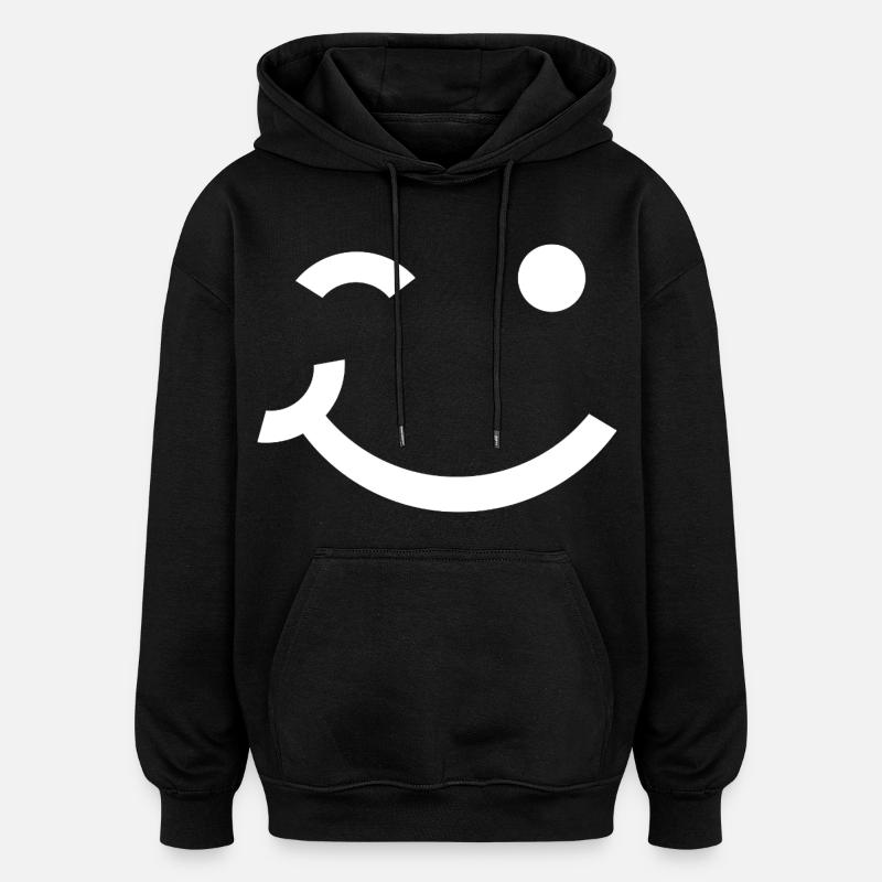 Zwinkerndes Gesicht, zwinkerndes Lächeln - Oversized Unisex Hoodie - Schwarz