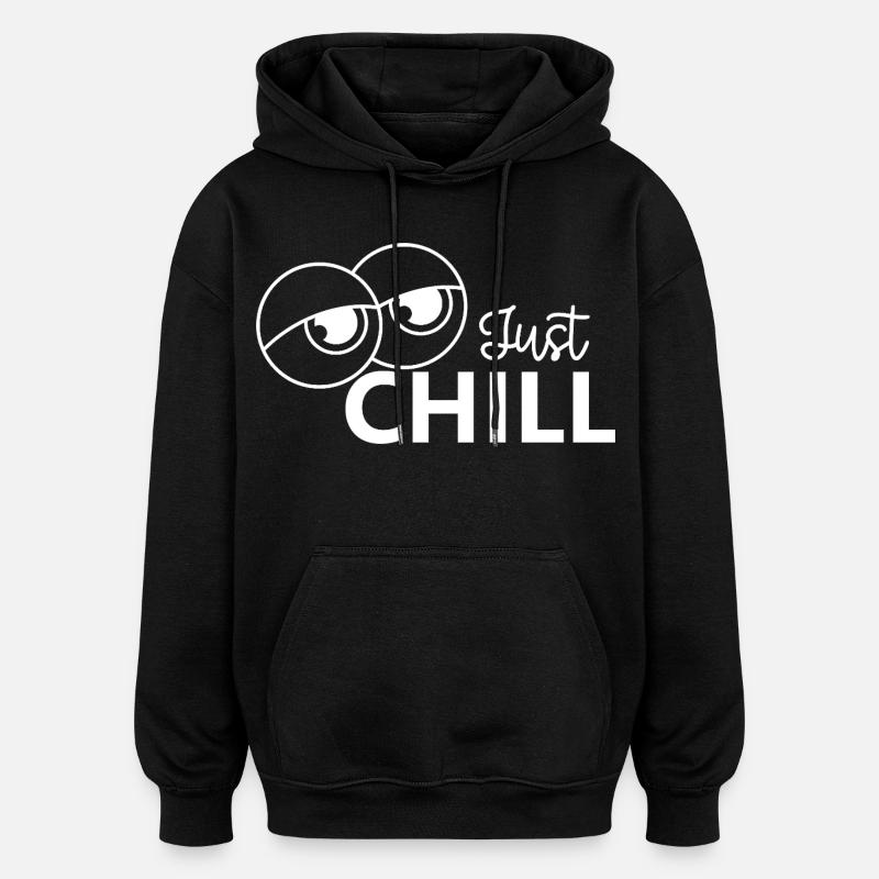 Juste se détendre / Juste détendu - Sweat à capuche oversize unisexe - noir