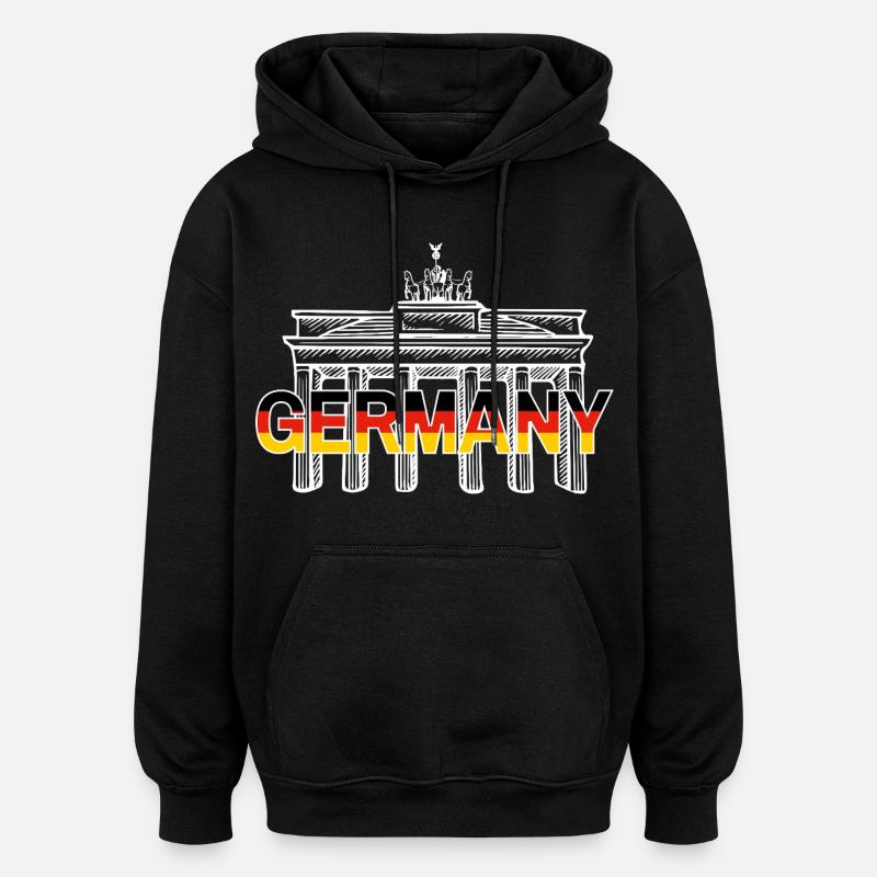 TYSKLAND - Oversized unisex-hettegenser - svart