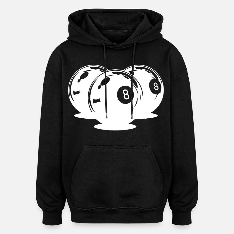 Dessin de boules de billard - Sweat à capuche oversize unisexe - noir