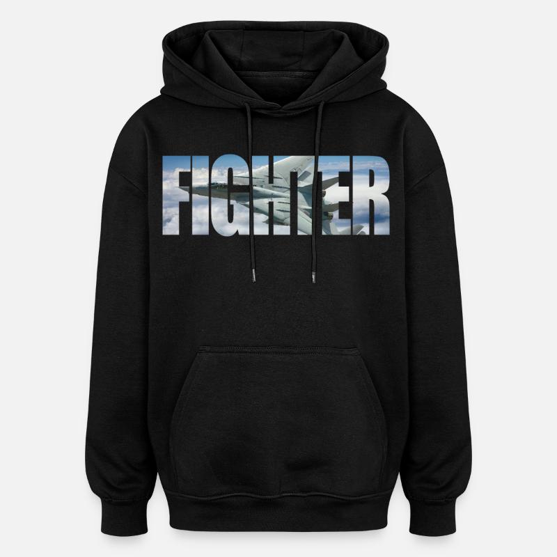 Chasseur F-14 Tomcat - Sweat à capuche oversize unisexe - noir