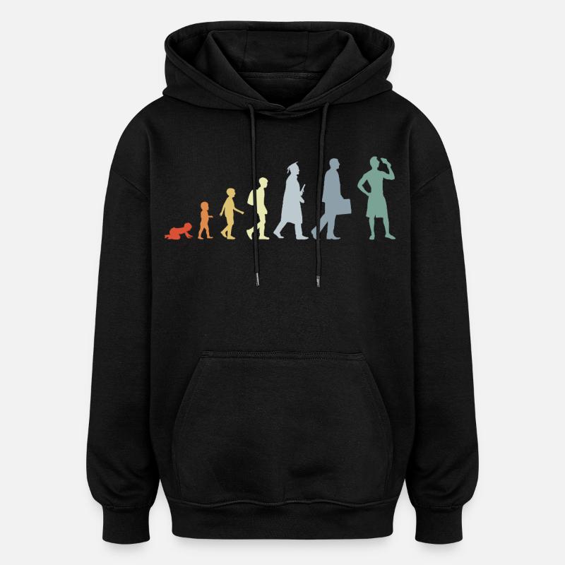 Evolution Cream Lovers - Oversized Unisex Hoodie - black