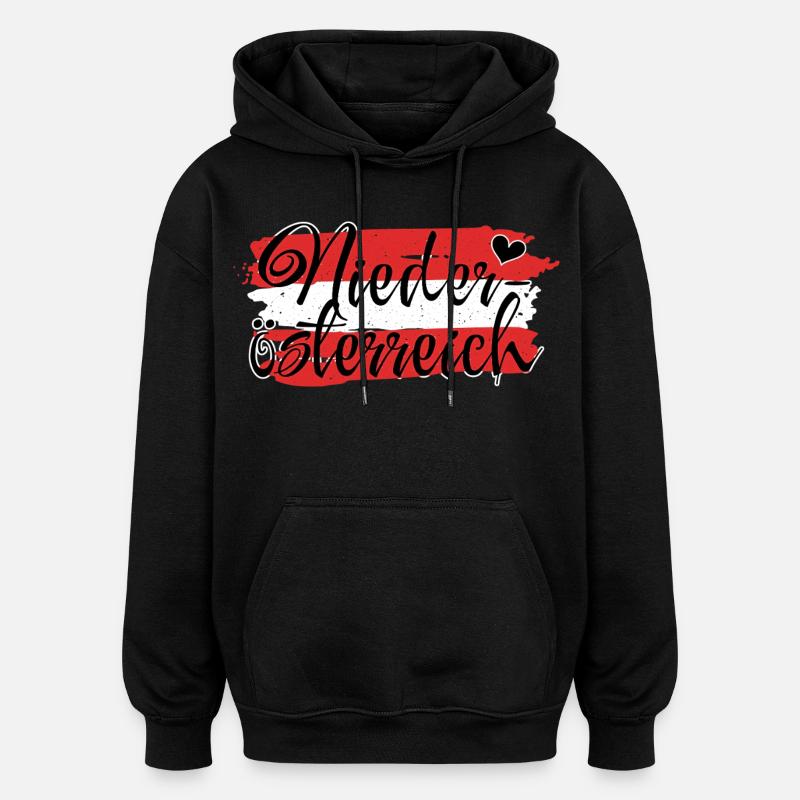 Flag Austria Lower Austria - Oversized Unisex Hoodie - black