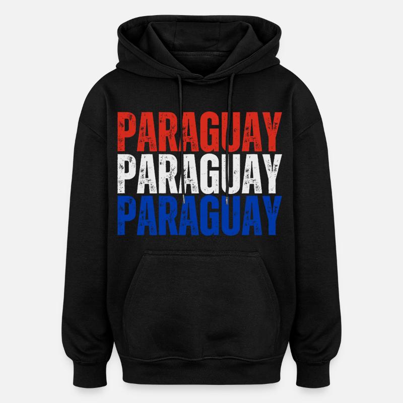 Fierté paraguayenne, drapeau paraguayen - Sweat à capuche oversize unisexe - noir