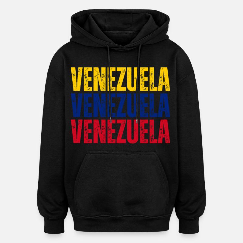 Drapeau du Venezuela, fierté vénézuélienne - Sweat à capuche oversize unisexe - noir