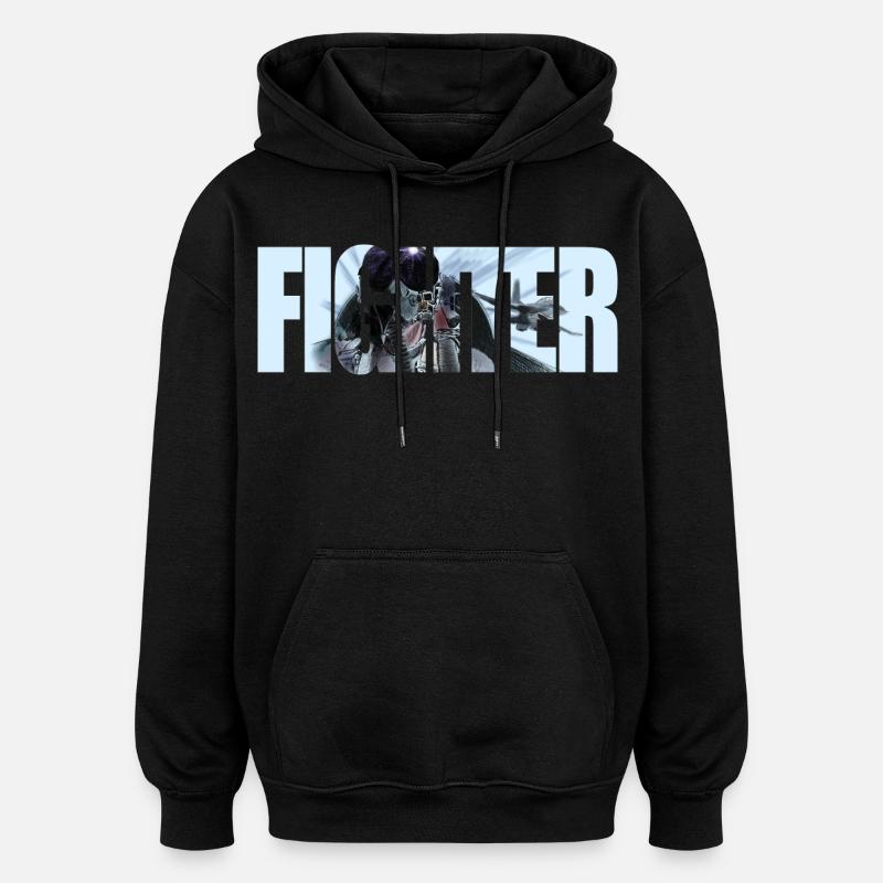 Combattant - Sweat à capuche oversize unisexe - noir