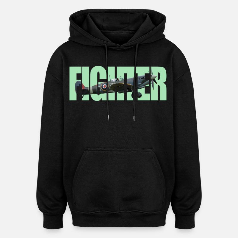 Chasseur Spitfire - Sweat à capuche oversize unisexe - noir