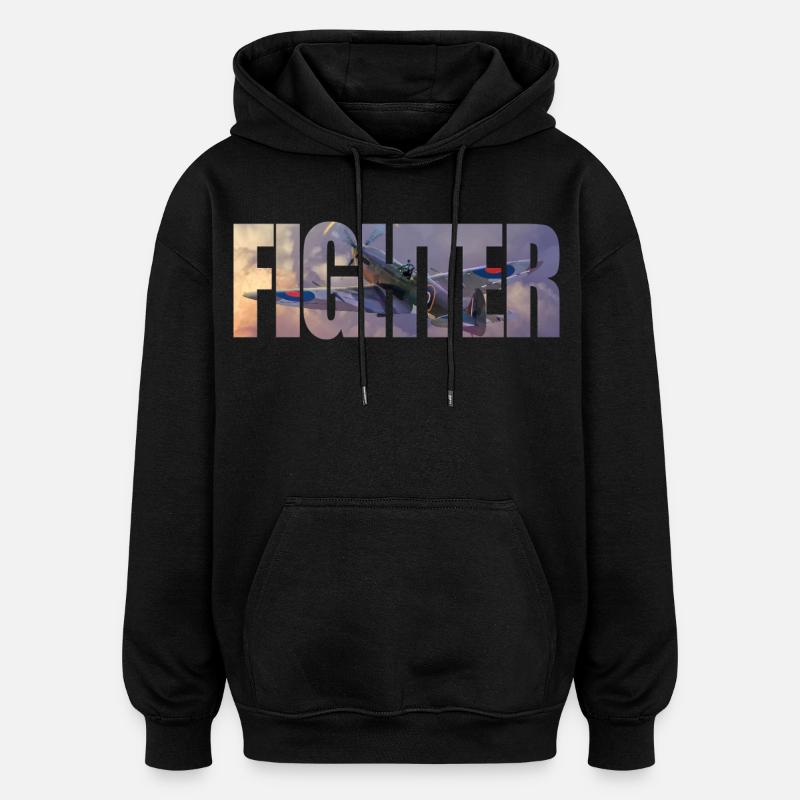 Fighter Spitfire - Oversized Unisex Hoodie - black