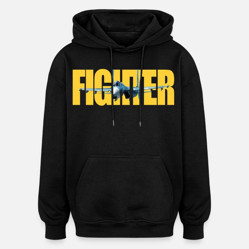 Chasseur Su-27 - Sweat à capuche oversize unisexe - noir