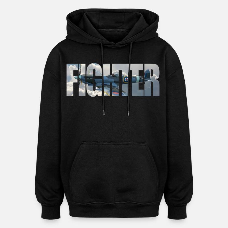 Chasseur Spitfire - Sweat à capuche oversize unisexe - noir