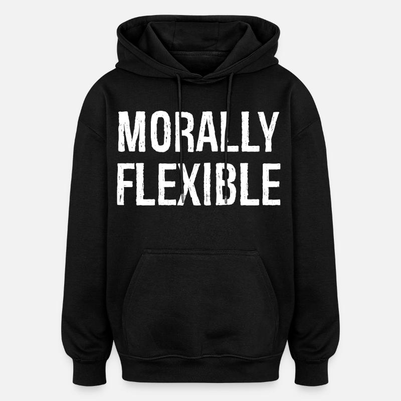 moralement flexible - Sweat à capuche oversize unisexe - noir