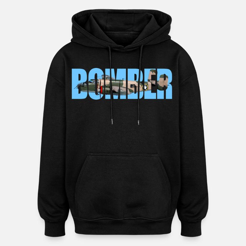 bombardier B-25 Mitchell - Sweat à capuche oversize unisexe - noir