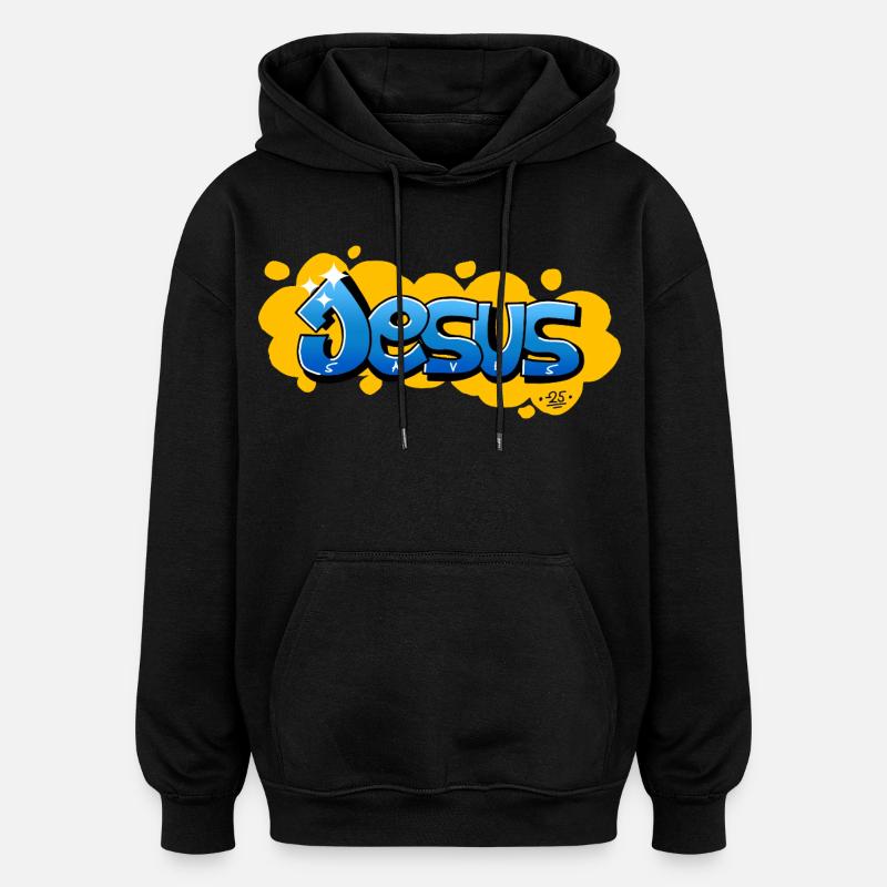 Jésus sauve - Sweat à capuche oversize unisexe - noir