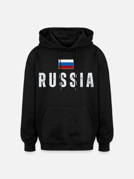Russian flag, Russian pride - Oversized Unisex Hoodie - black
