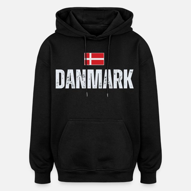 Danish pride, proud Dane - Oversized Unisex Hoodie - black