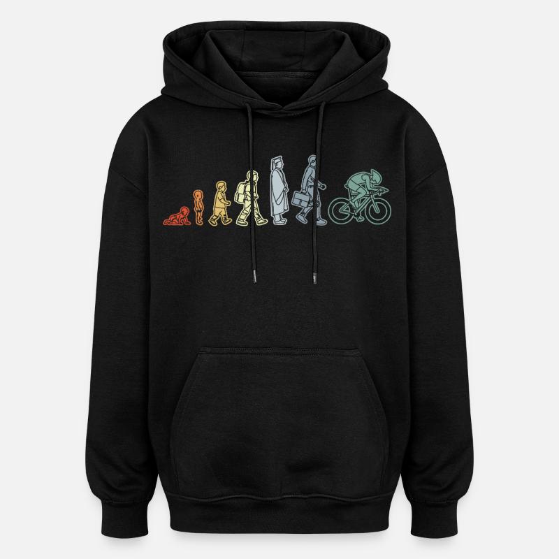 Cyclist Evolution - Oversized Unisex Hoodie - black
