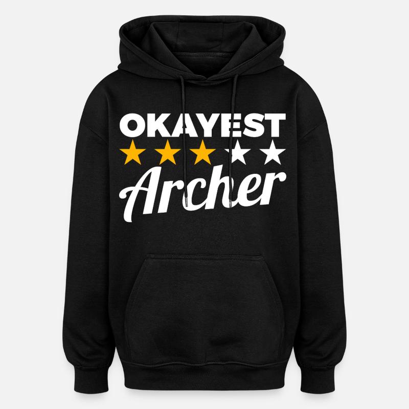 Archer moyen - Sweat à capuche oversize unisexe - noir