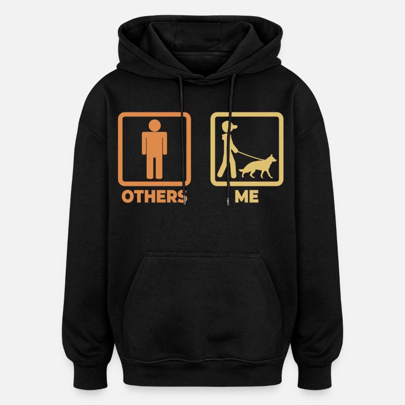 Schäferhund Strichmännchen - Oversized Unisex Hoodie - Schwarz