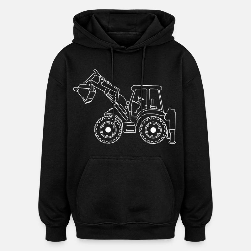 Excavatrice - Sweat à capuche oversize unisexe - noir