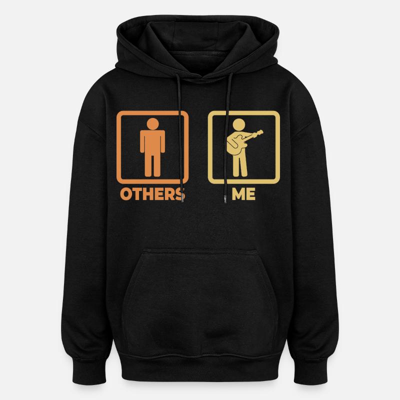 Figurine de guitariste - Sweat à capuche oversize unisexe - noir