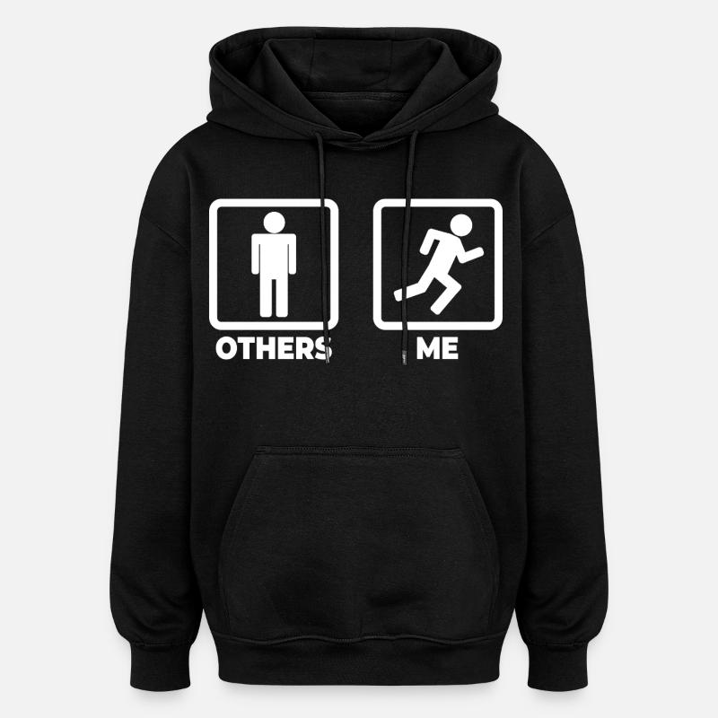 Läufer Strichmännchen - Oversized Unisex Hoodie - Schwarz