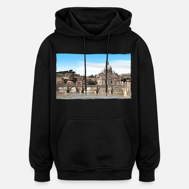 Rom - Oversized Unisex Hoodie - Schwarz