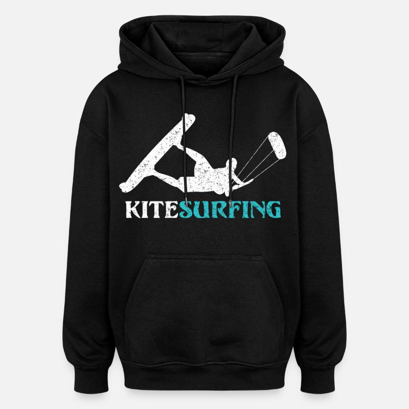 Ride the Wind – Kitesurf Style - Sweat à capuche oversize unisexe - noir