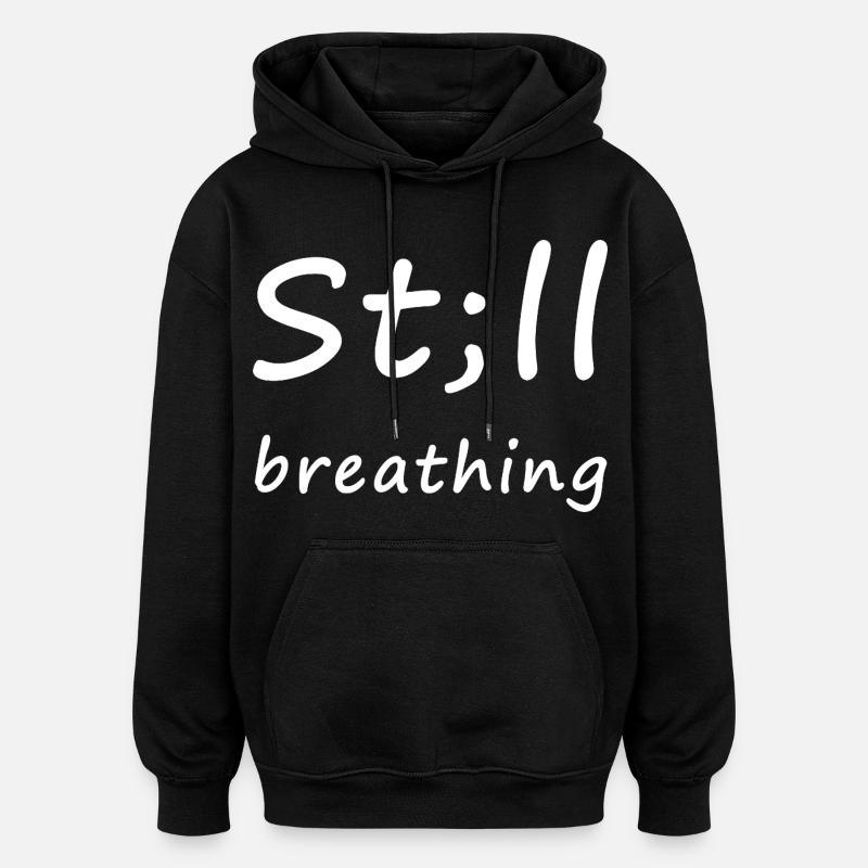 St;ll Breathing – Kämpferherz - Oversized Unisex Hoodie - Schwarz