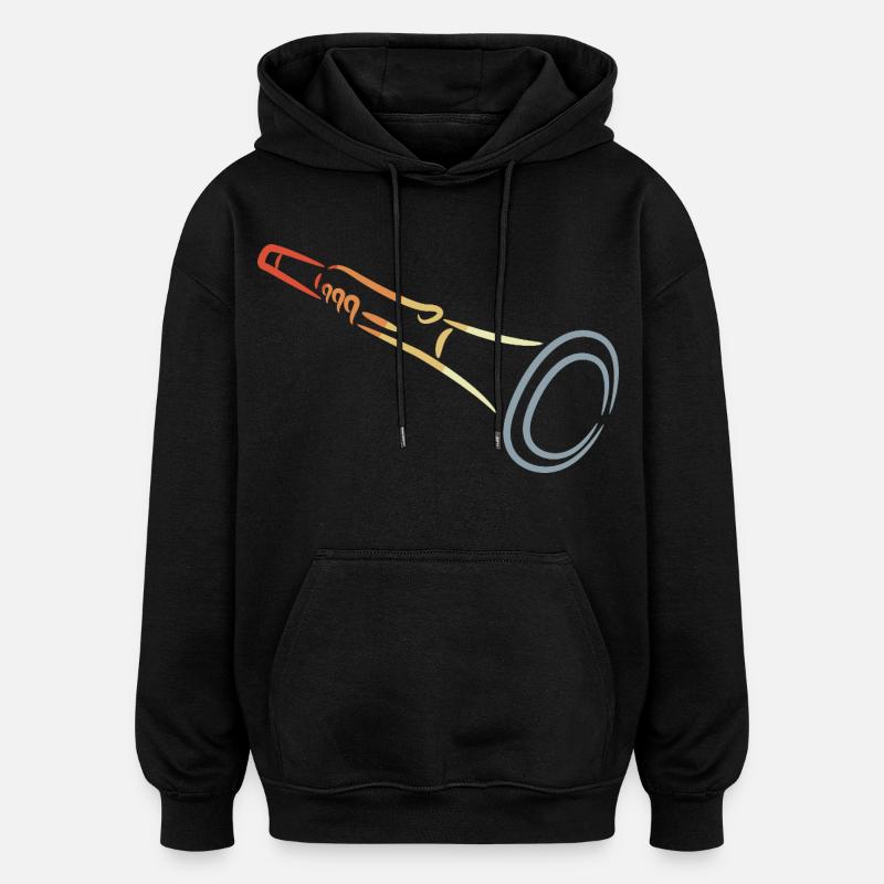 Dessin à la clarinette - Sweat à capuche oversize unisexe - noir