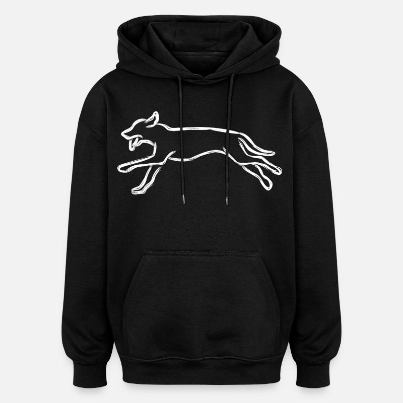 Chien - Sweat à capuche oversize unisexe - noir